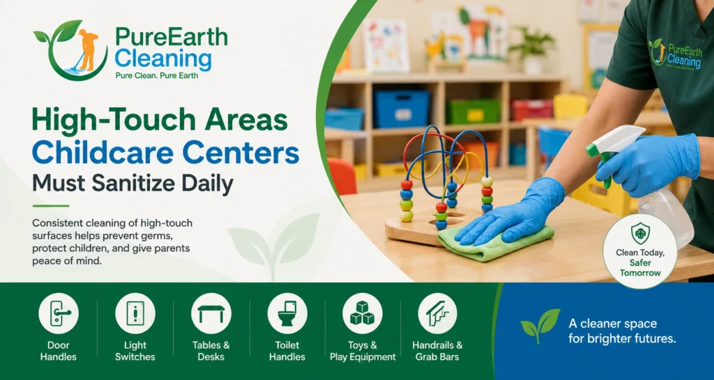 High-Touch Areas Childcare Centers Must Sanitize Daily